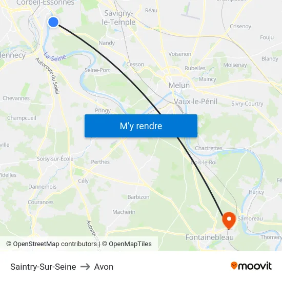 Saintry-Sur-Seine to Avon map