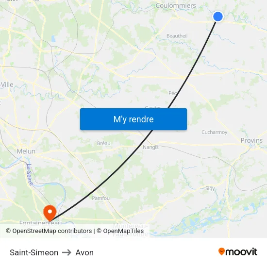 Saint-Simeon to Avon map