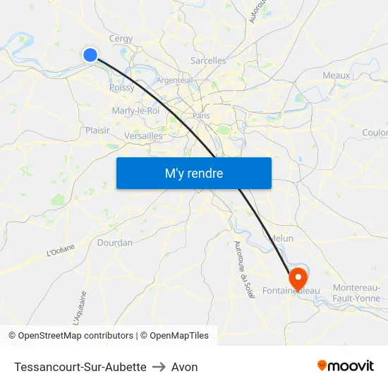 Tessancourt-Sur-Aubette to Avon map