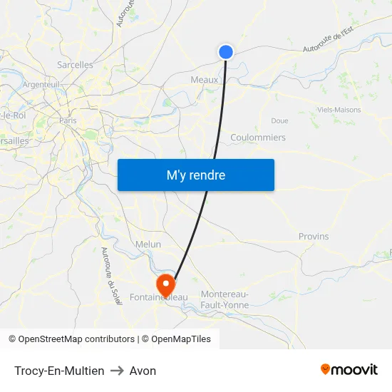 Trocy-En-Multien to Avon map