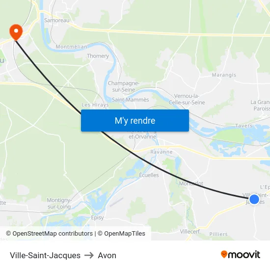 Ville-Saint-Jacques to Avon map