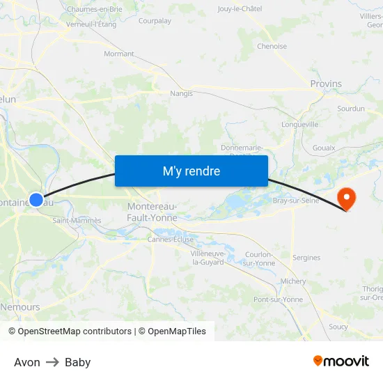Avon to Baby map