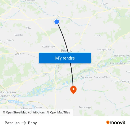 Bezalles to Baby map
