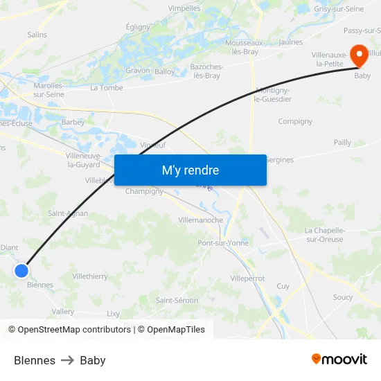 Blennes to Baby map