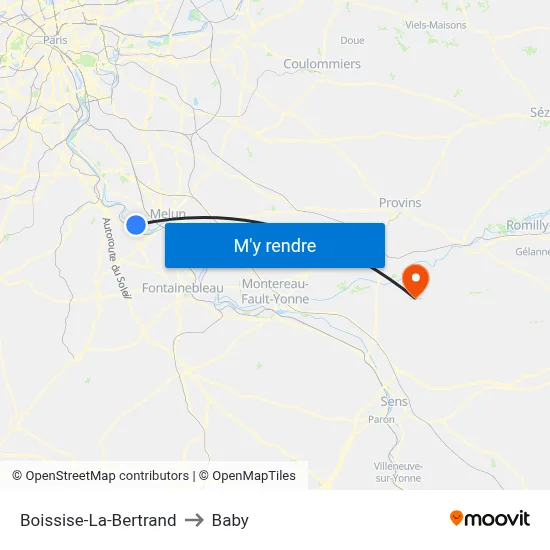 Boissise-La-Bertrand to Baby map