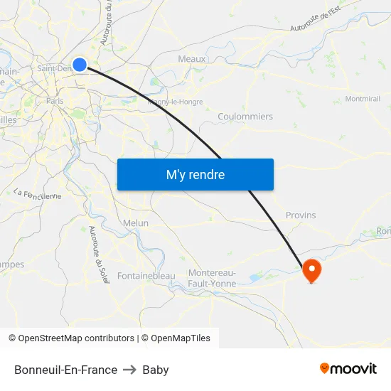 Bonneuil-En-France to Baby map
