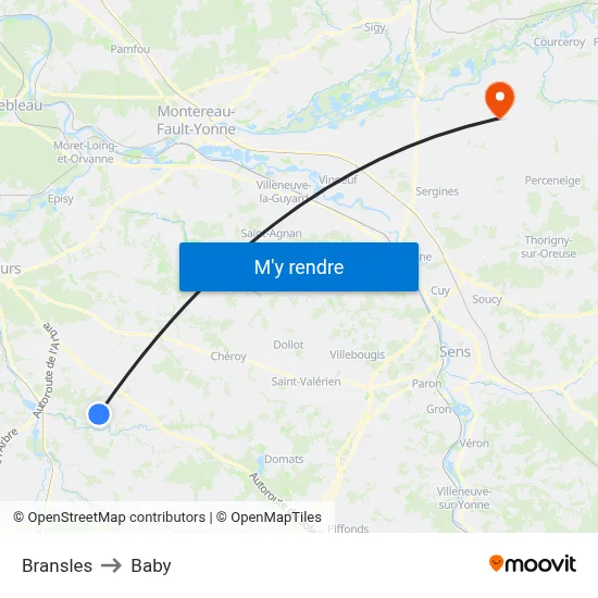 Bransles to Baby map