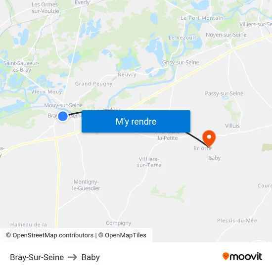 Bray-Sur-Seine to Baby map
