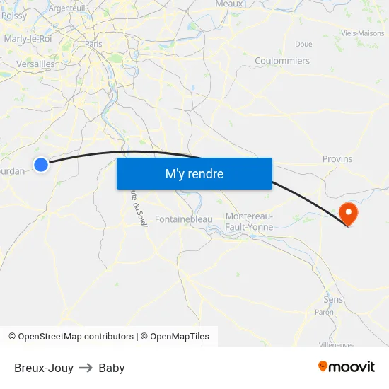 Breux-Jouy to Baby map