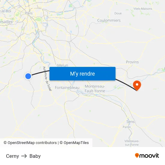 Cerny to Baby map