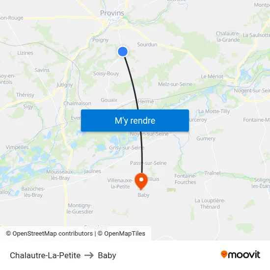 Chalautre-La-Petite to Baby map