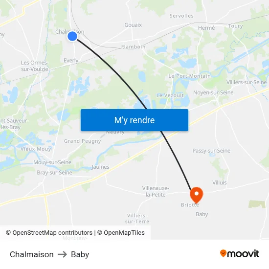 Chalmaison to Baby map