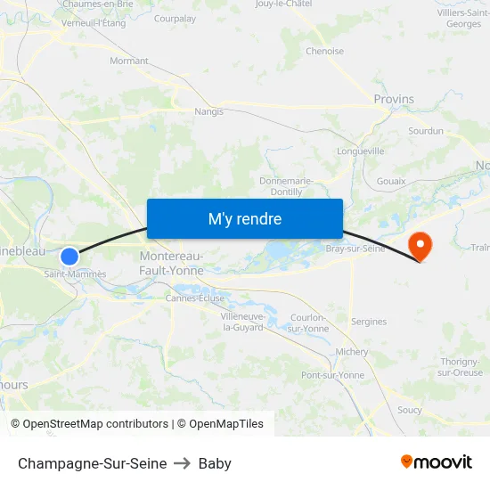 Champagne-Sur-Seine to Baby map