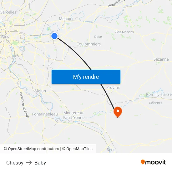 Chessy to Baby map