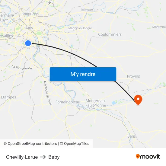 Chevilly-Larue to Baby map