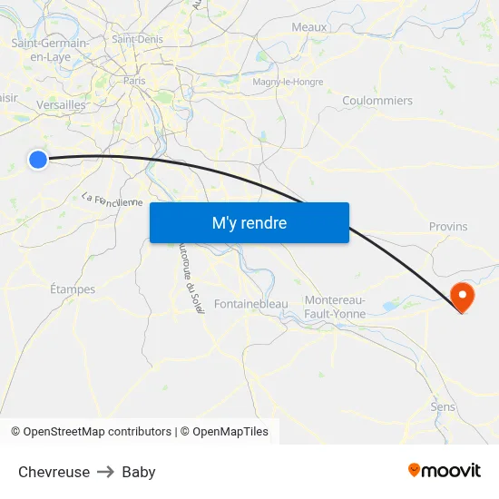 Chevreuse to Baby map