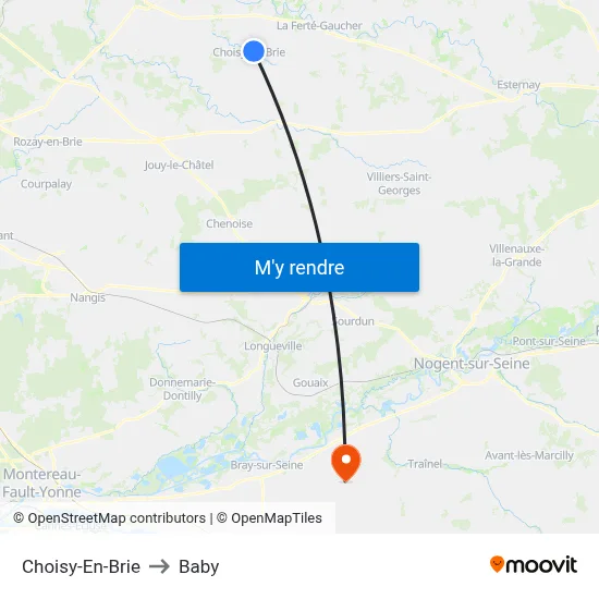 Choisy-En-Brie to Baby map