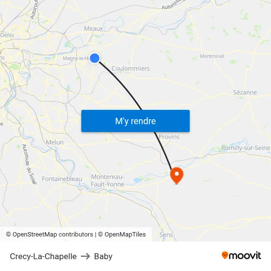 Crecy-La-Chapelle to Baby map