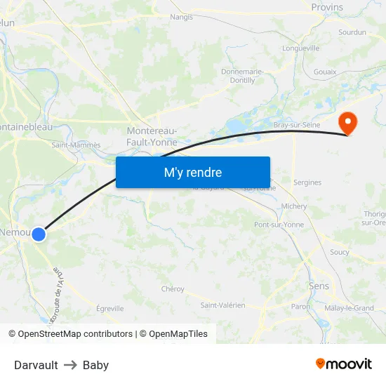 Darvault to Baby map