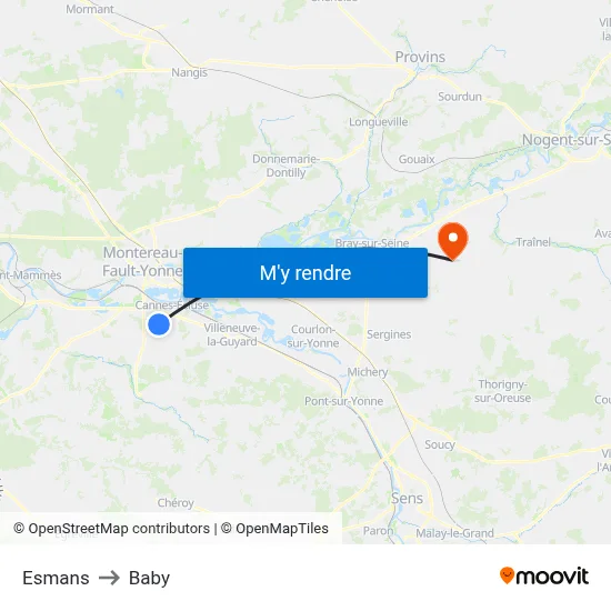 Esmans to Baby map