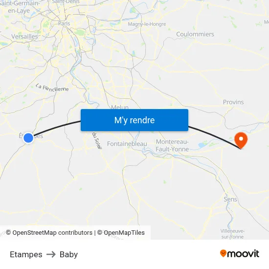 Etampes to Baby map
