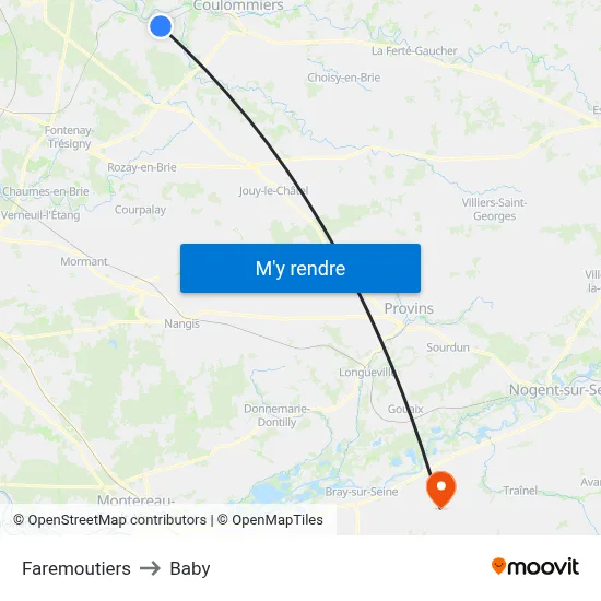 Faremoutiers to Baby map