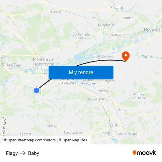 Flagy to Baby map