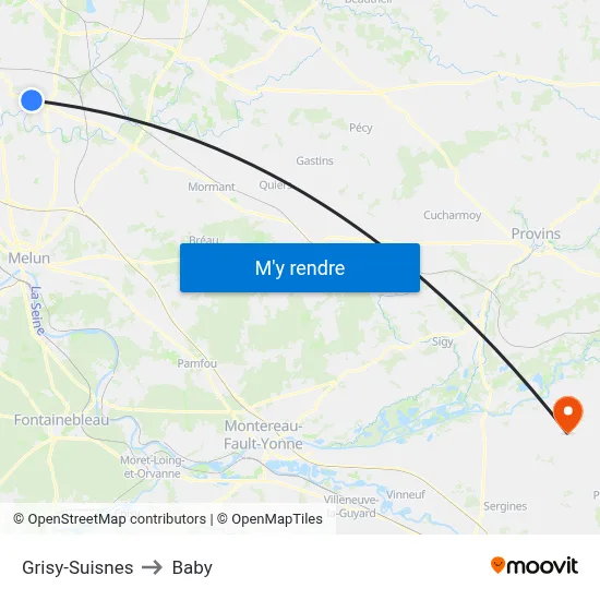 Grisy-Suisnes to Baby map