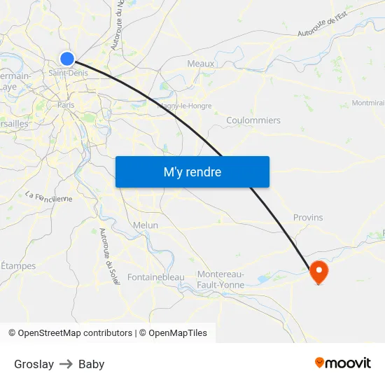 Groslay to Baby map