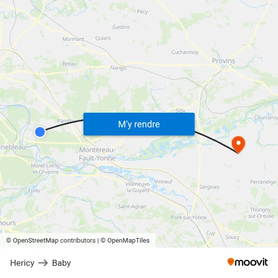 Hericy to Baby map