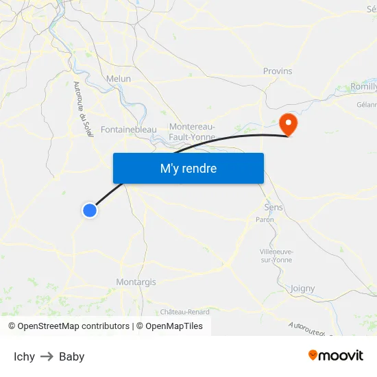 Ichy to Baby map