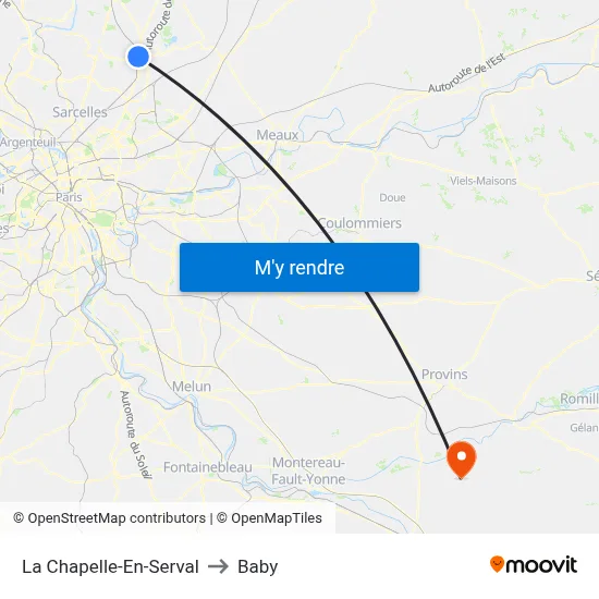 La Chapelle-En-Serval to Baby map