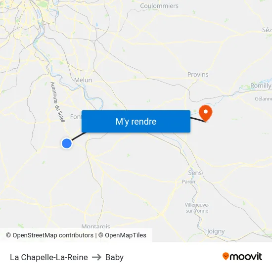 La Chapelle-La-Reine to Baby map