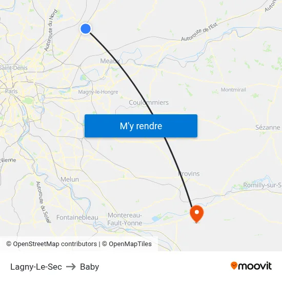 Lagny-Le-Sec to Baby map