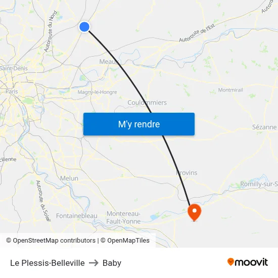 Le Plessis-Belleville to Baby map