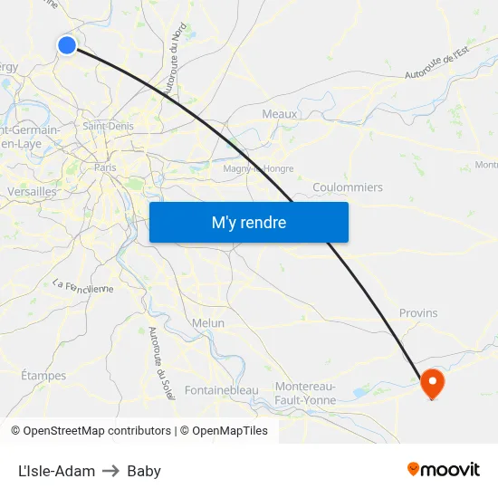 L'Isle-Adam to Baby map
