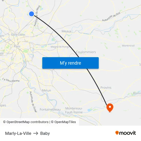 Marly-La-Ville to Baby map