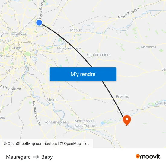 Mauregard to Baby map