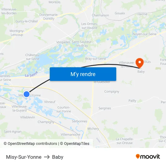 Misy-Sur-Yonne to Baby map