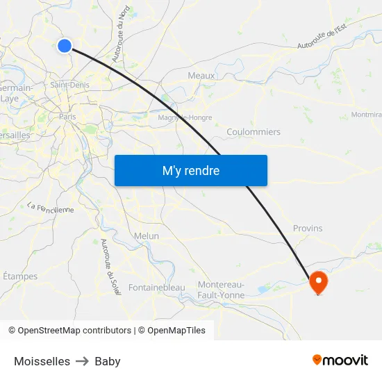 Moisselles to Baby map
