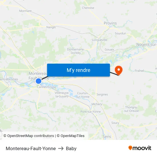 Montereau-Fault-Yonne to Baby map