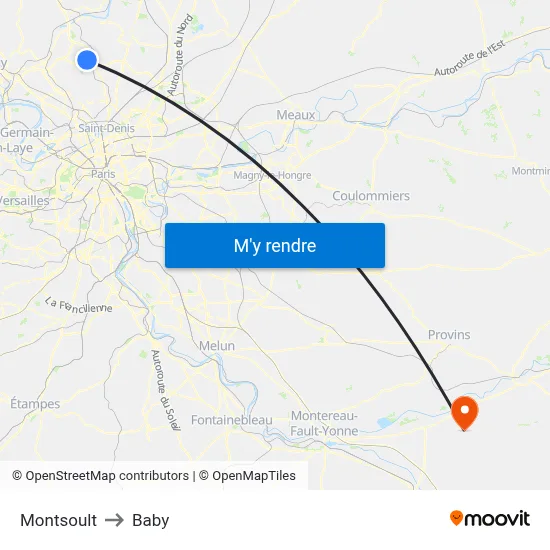 Montsoult to Baby map