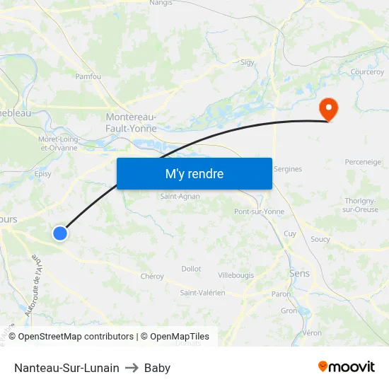 Nanteau-Sur-Lunain to Baby map