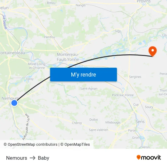 Nemours to Baby map