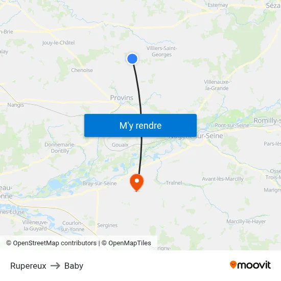 Rupereux to Baby map