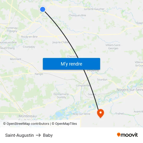 Saint-Augustin to Baby map