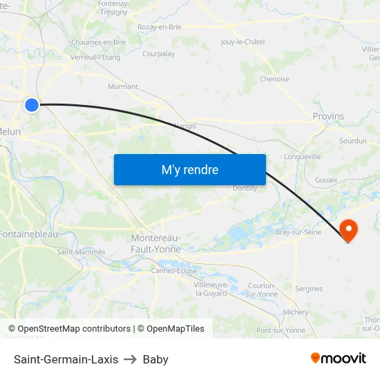 Saint-Germain-Laxis to Baby map