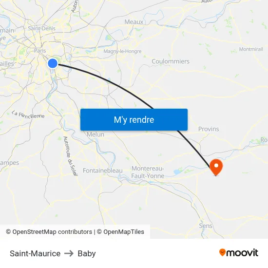 Saint-Maurice to Baby map