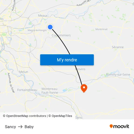 Sancy to Baby map