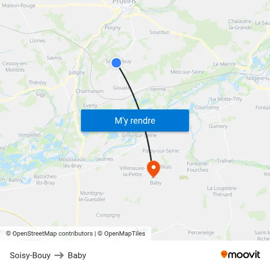 Soisy-Bouy to Baby map